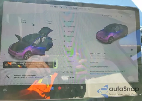 2022 Tesla Model Y z USA, uszkodzony, nr VIN 7SAYGDEEXNF342853